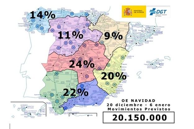DGT anticipa 4 millones de desplazamientos en la fase final de Navidad