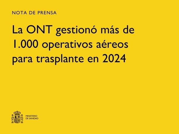 Más de 1.000 vuelos para trasplantes en 2024 según la ONT