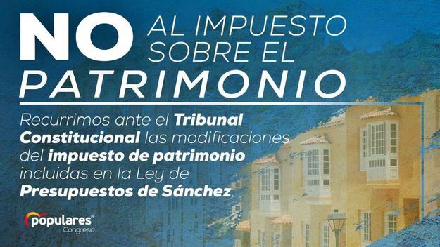 El GPP recurre ante el TC las modificaciones del impuesto de patrimonio incluidas en la Ley de Presupuestos de Sánchez