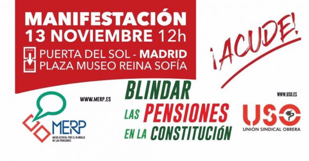 Manifestación por el blindaje de las pensiones en Madrid