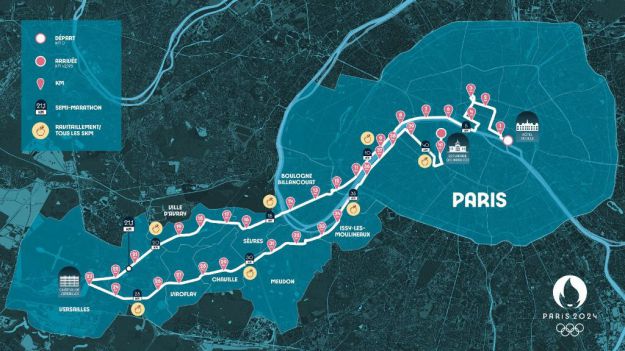 París 2024: Una espectacular ruta de maratón olímpica con un telón de fondo de lugares emblemáticos