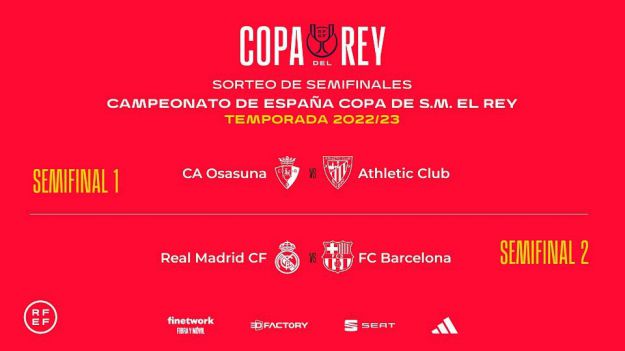 Osasuna - Athletic y Real Madrid - FC Barcelona, semifinales de la Copa del Rey