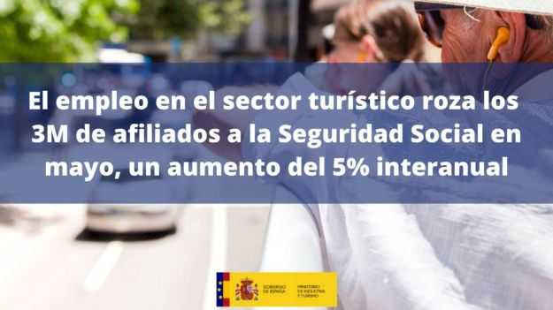 El empleo en el sector turístico aumenta respecto a hace un año