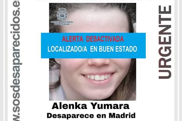 Alenka Yumara, la menor que desapareció en Madrid, encontrada en buen estado