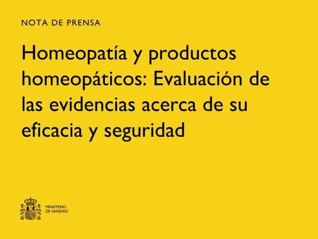 El Ministerio de Sanidad afirma que la homeopatía carece de eficacia comprobada
