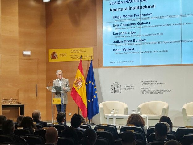 Hugo Morán aboga por la colaboración iberoamericana en la gestión de riesgos hidrometeorológicos