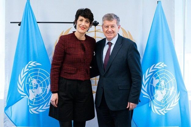 Saiz presenta el Fondo de Impacto Social español en reunión con Guy Ryder de la ONU