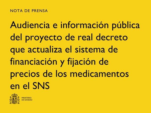 Sanidad presenta el decreto final de la reforma farmacéutica para consulta pública