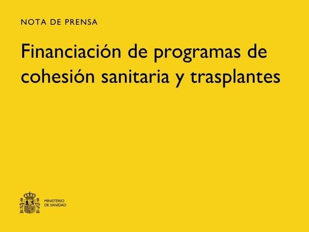 El Gobierno destina 50 millones de euros a salud y trasplantes en comunidades autónomas